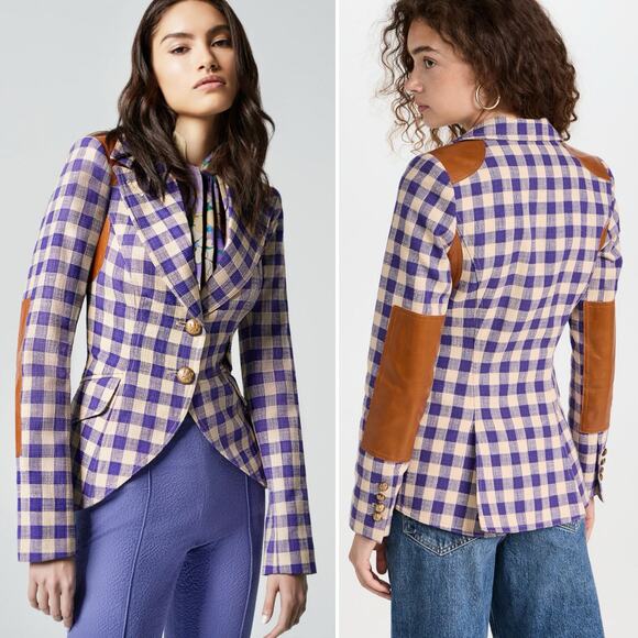 Smythe Jackets & Blazers - Smythe Rifle Elbow Patch Equestrian Blazer Jacket Rectangle Patch Purple Size 10